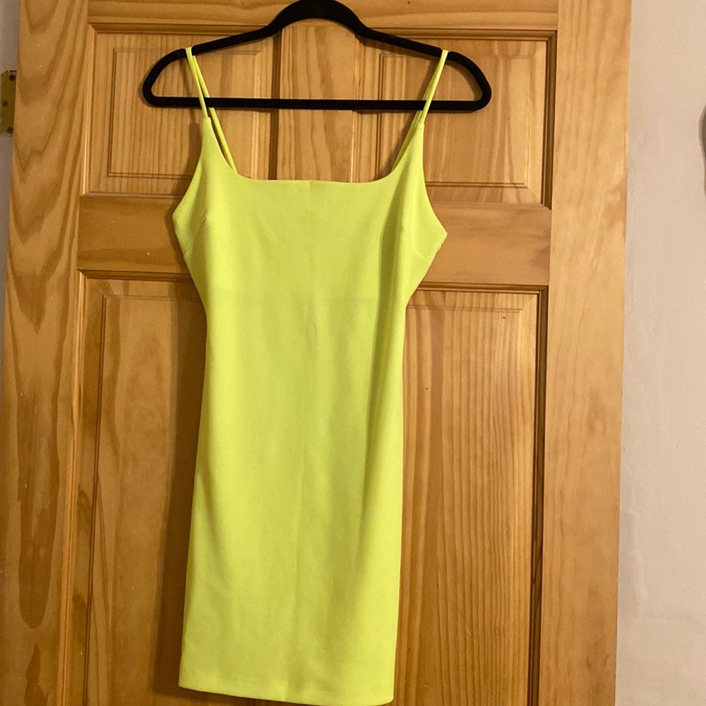 Neon yellow/green midi dress